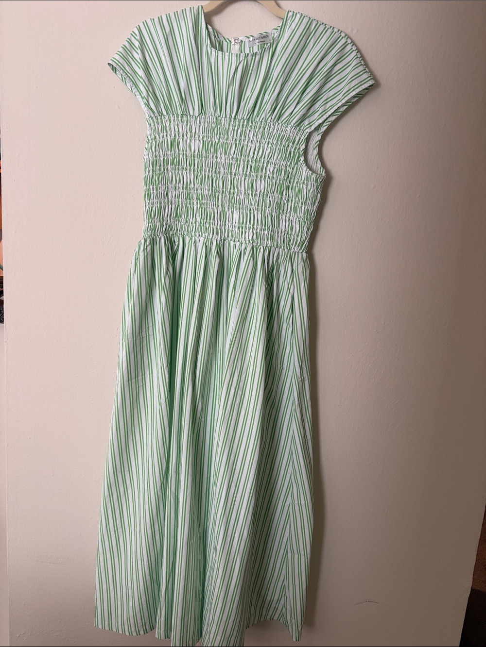 Smocked Green Stripe Maxi Dress